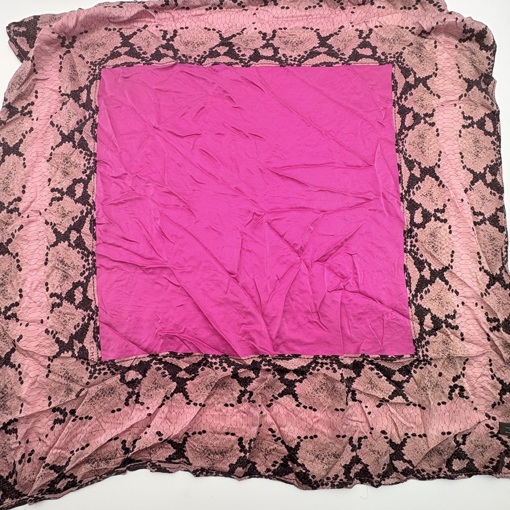 Echo Scarf Womens Pink Silk Square Snake Print Pattern Animal Neck‎ Wrap